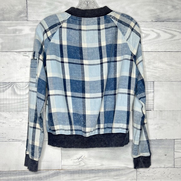 🍉 Sanctuary Plaid Chambray Bomber Jacket - Picture 4 of 5